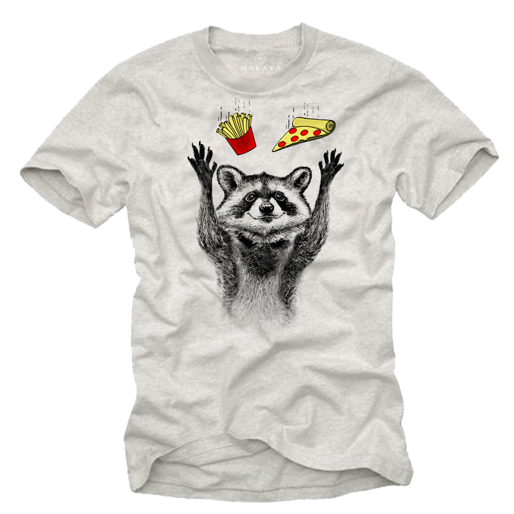 Waschbär T-Shirt Herren - Lustiges Motiv 