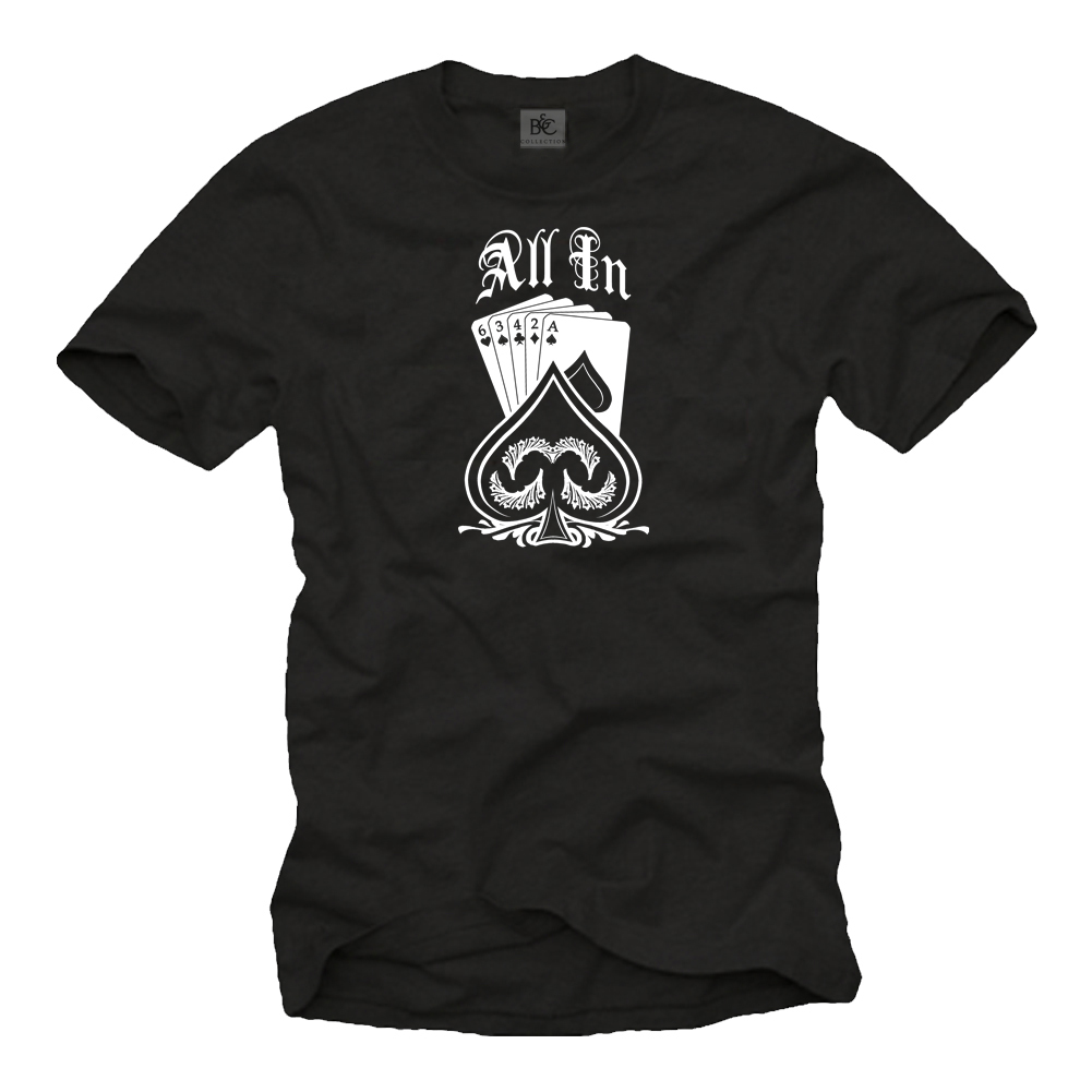 Poker T-Shirt für Männer - Spruch All in