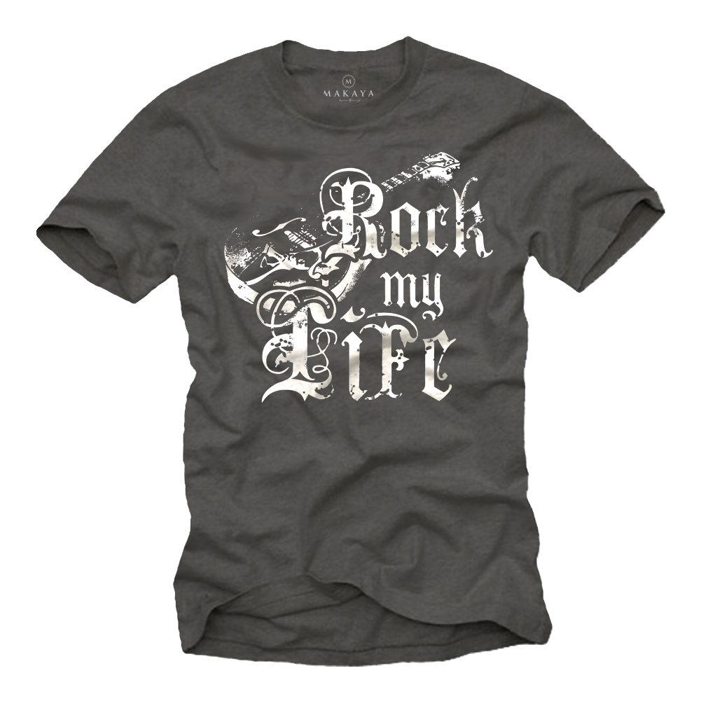 Rock T-Shirt Herren - Band Motiv Vintage Gitarre