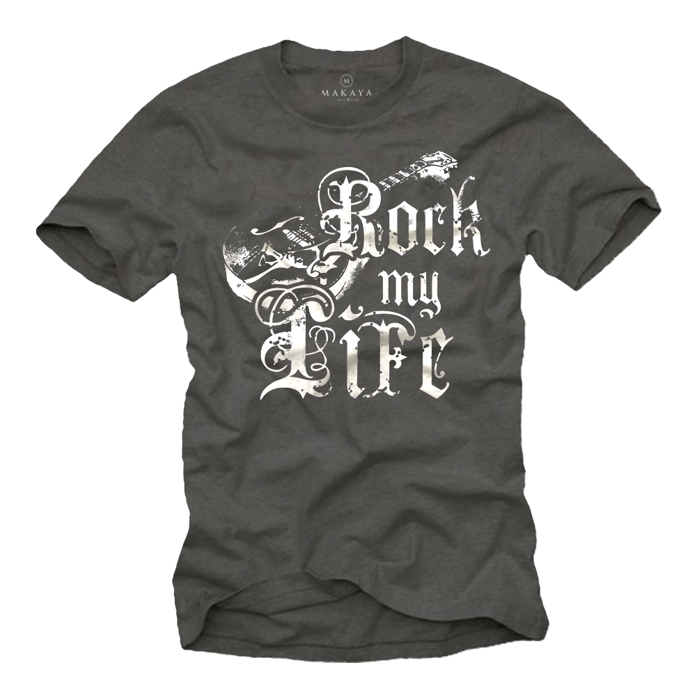 Rock T-Shirt Men - Band Motif Vintage Guitar