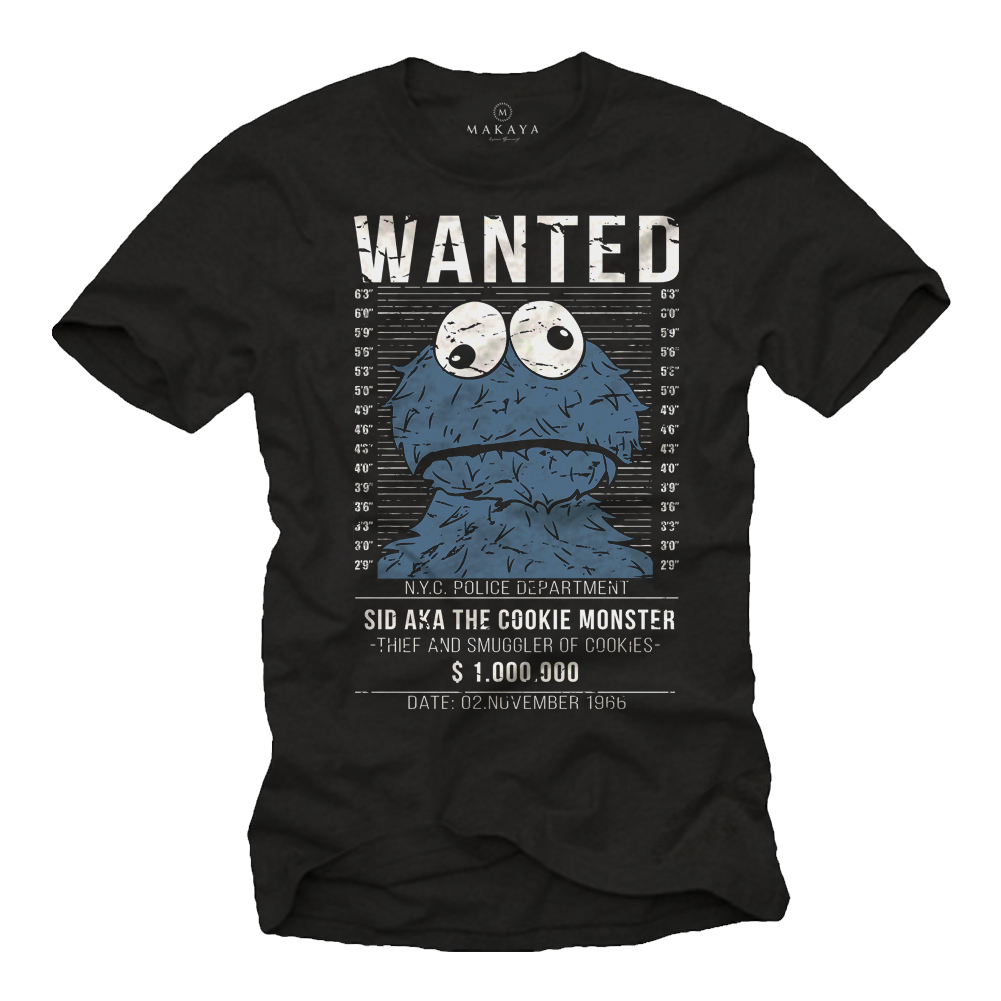 Funny Men's T-Shirts - Wanted Cookie Smuggler