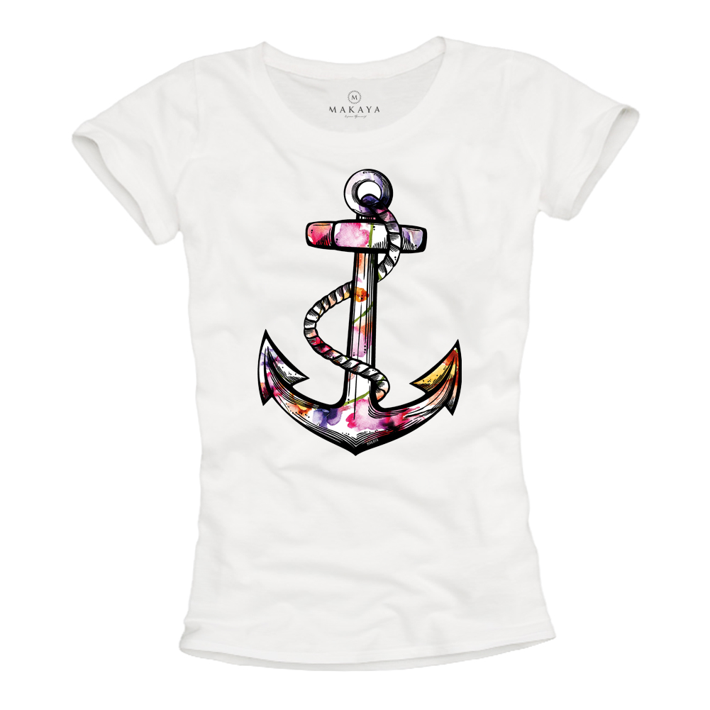 Womens T-Shirt - Floral Anchor