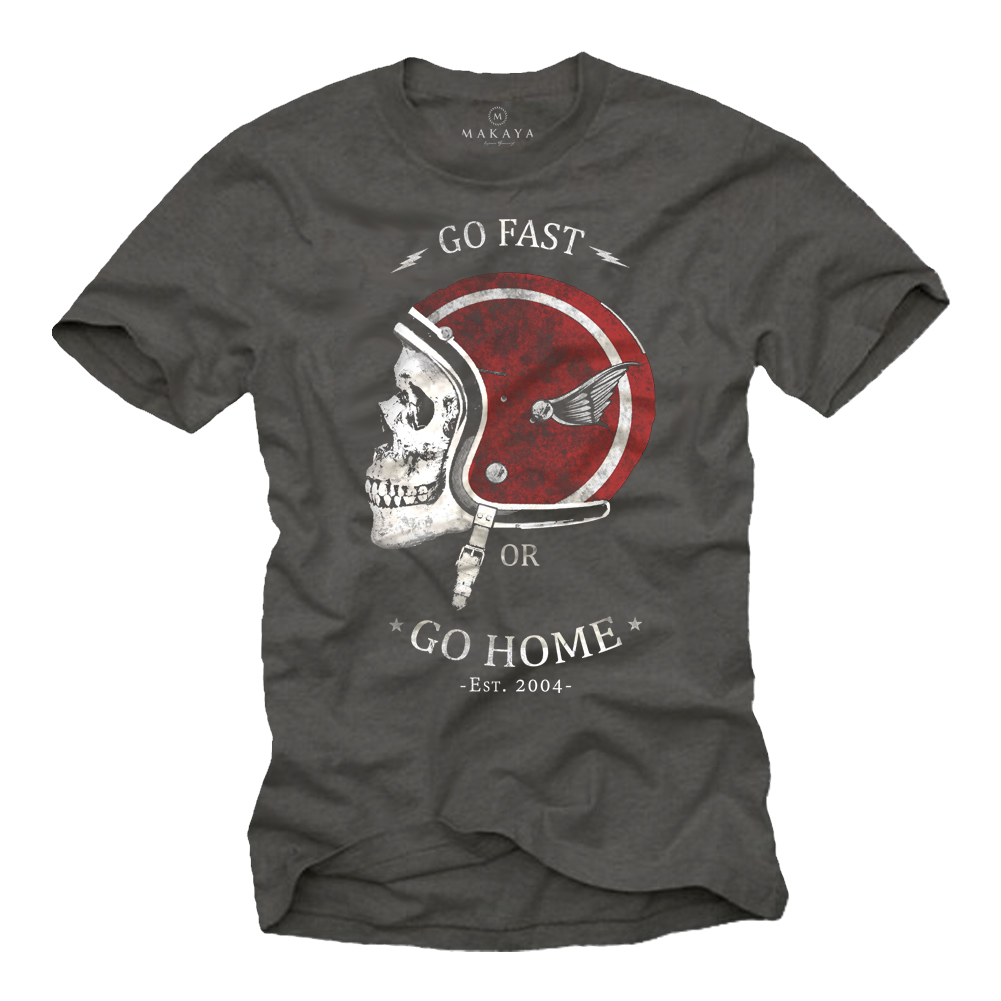 T-Shirt mit Motorrad Motiv für Herren - Go Fast or Go Home