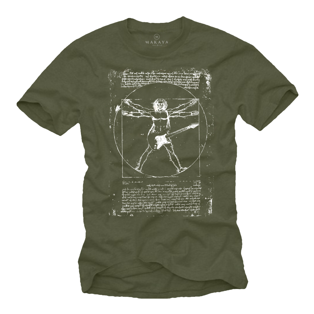 T-Shirt Guitar Men - DaVinci Rock Gifts for Musicians