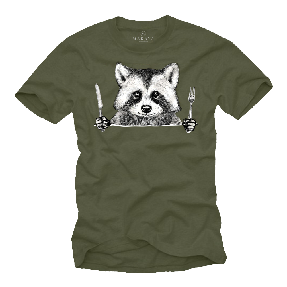 Waschbär T-Shirt Herren - Lustiges Motiv