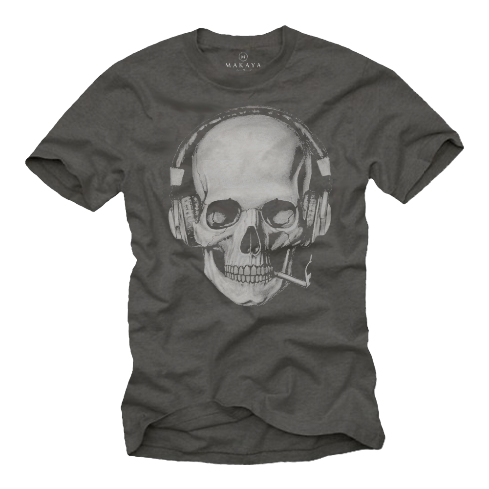 Totenkopf T-Shirt Herren - Kopfhörer