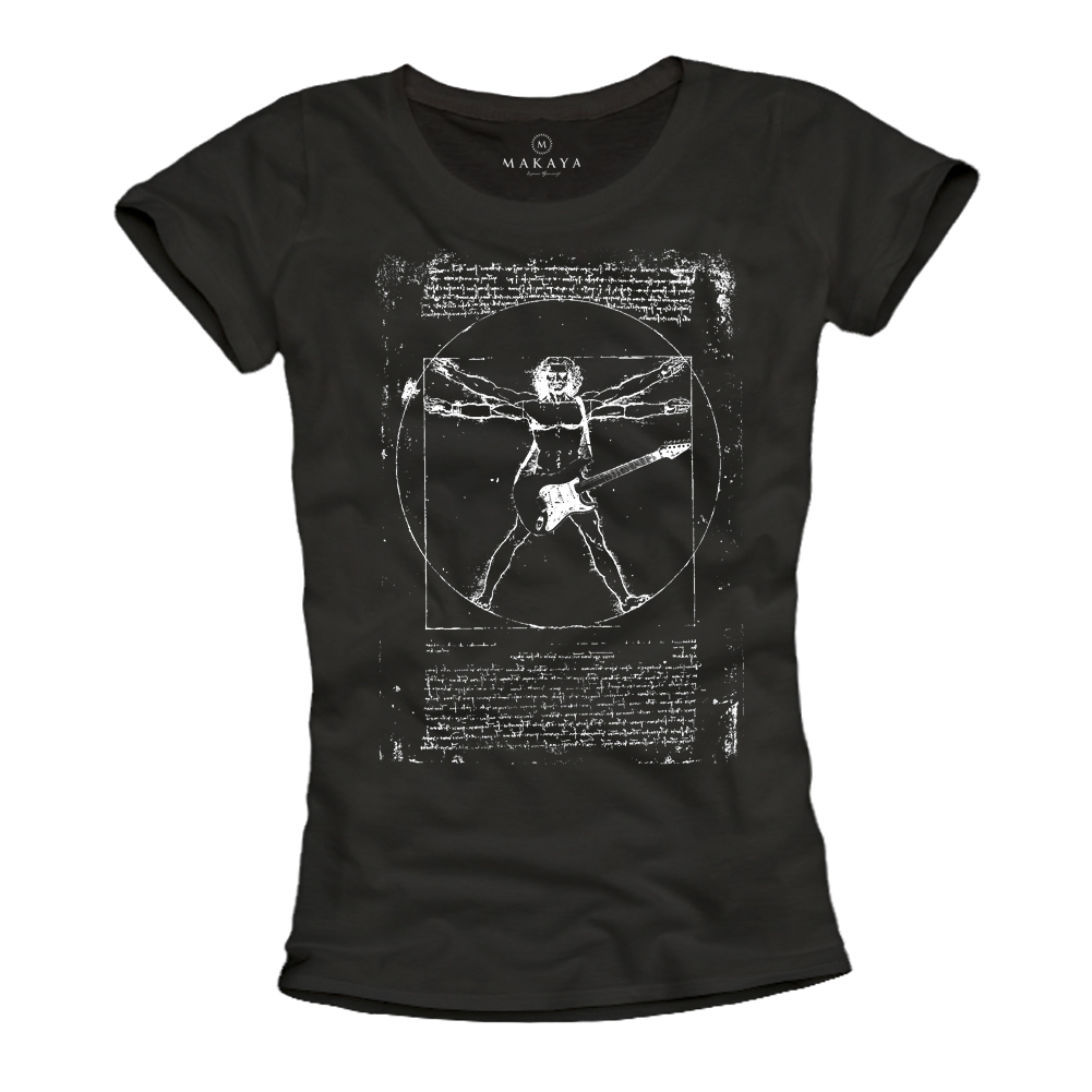 Womens T-Shirt - Da Vinci Rock Guitar