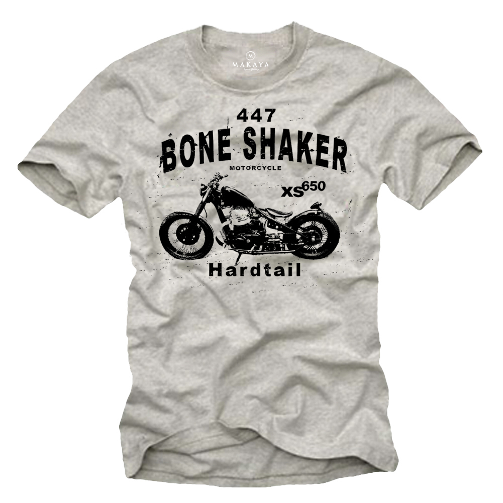 Herren Biker T-Shirt Bone Shaker Design XS 650