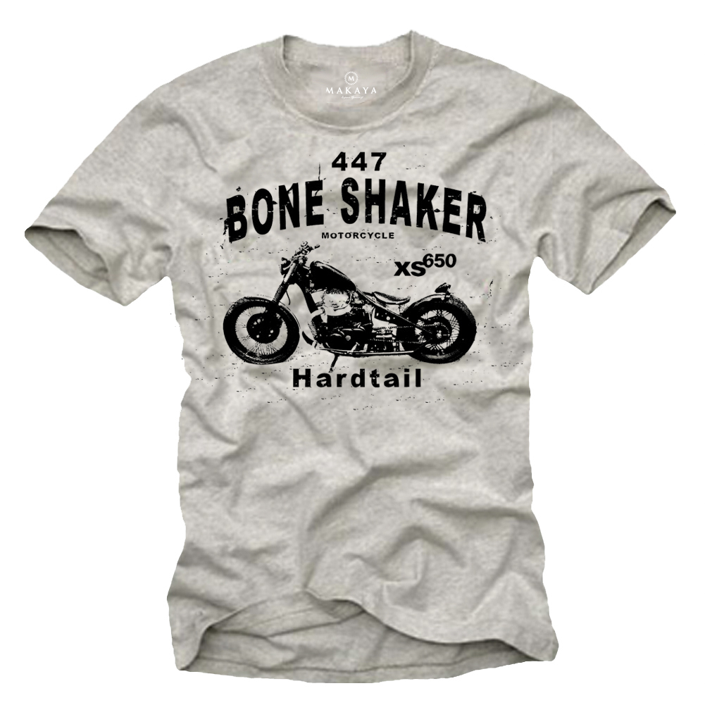 Men's motorcycle t-shirt Bone Shaker design XS 650