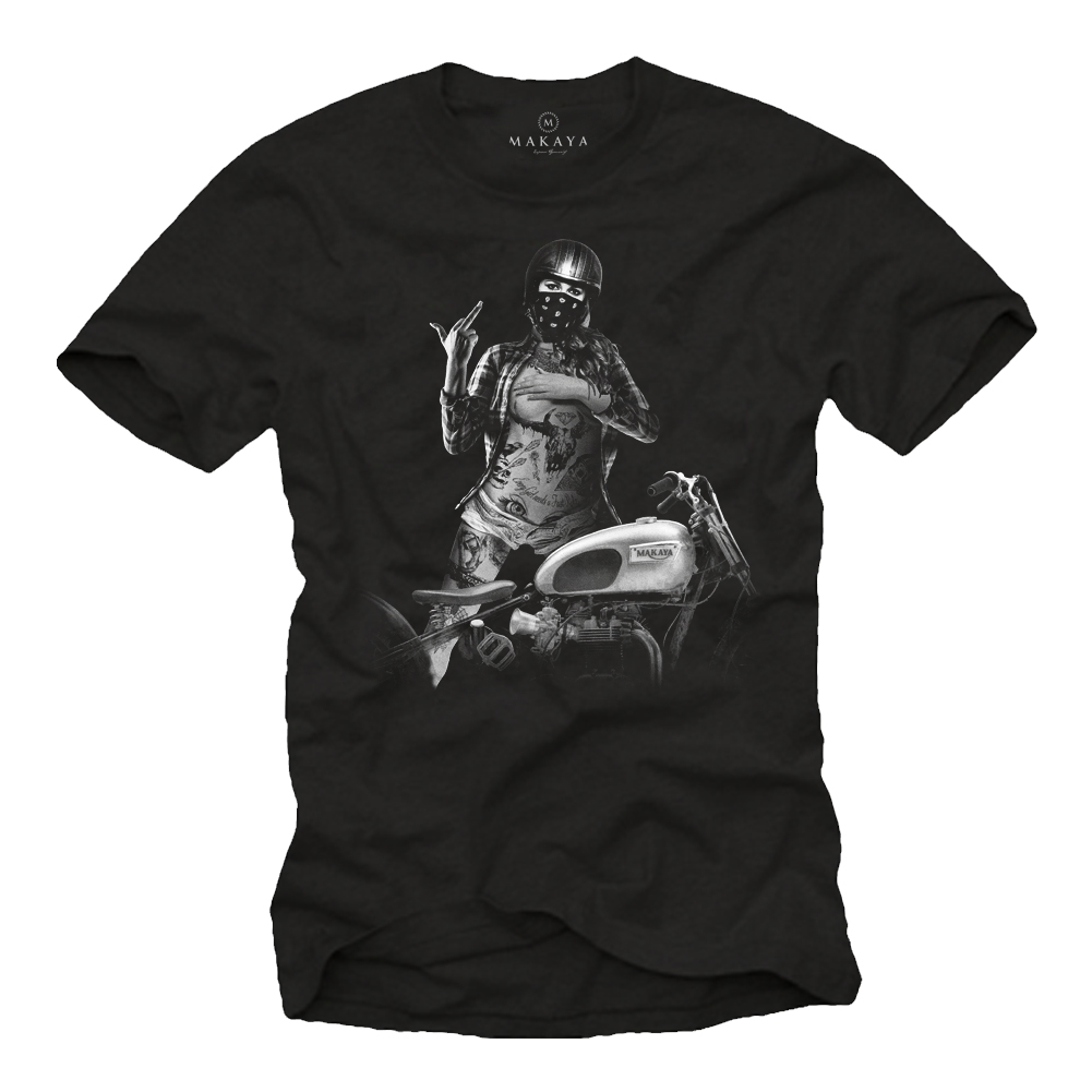 Herren T-Shirt - Pin Up Motorcycle Girl