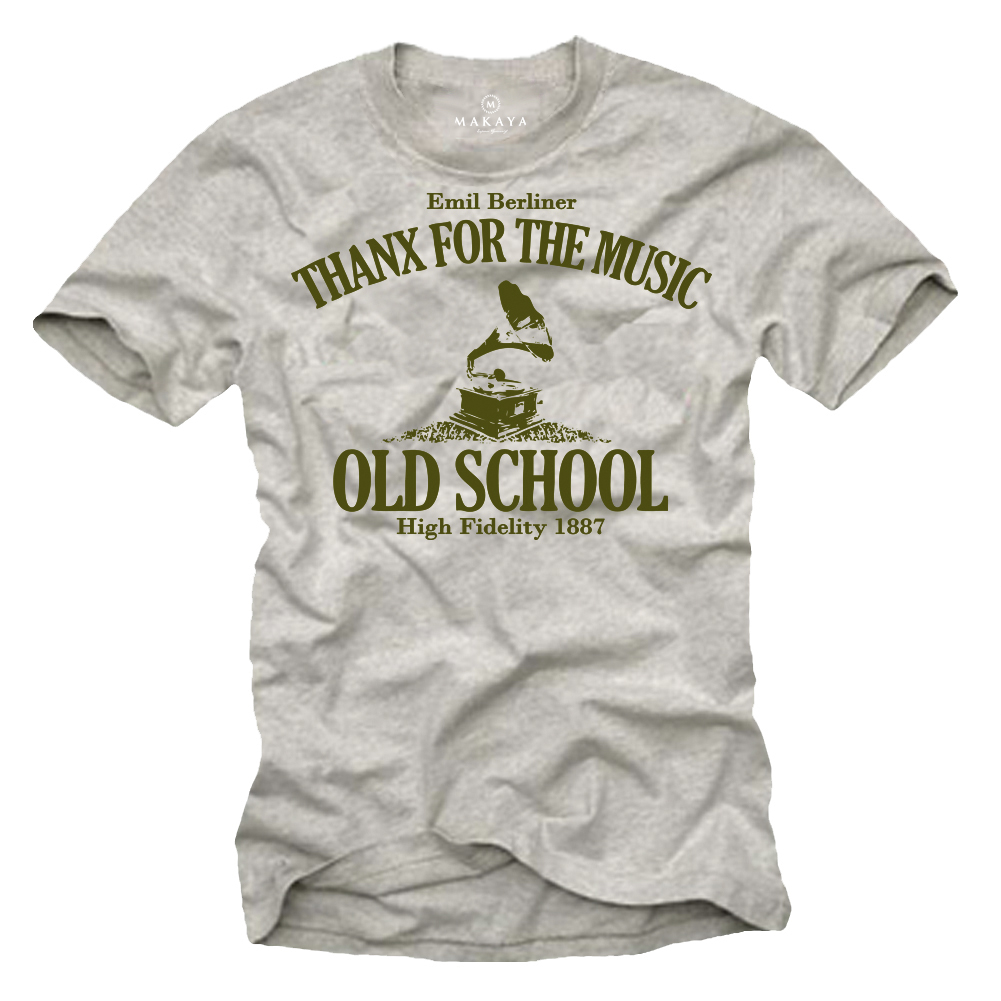 Olschool Musik T-Shirt für Männer Grammophon