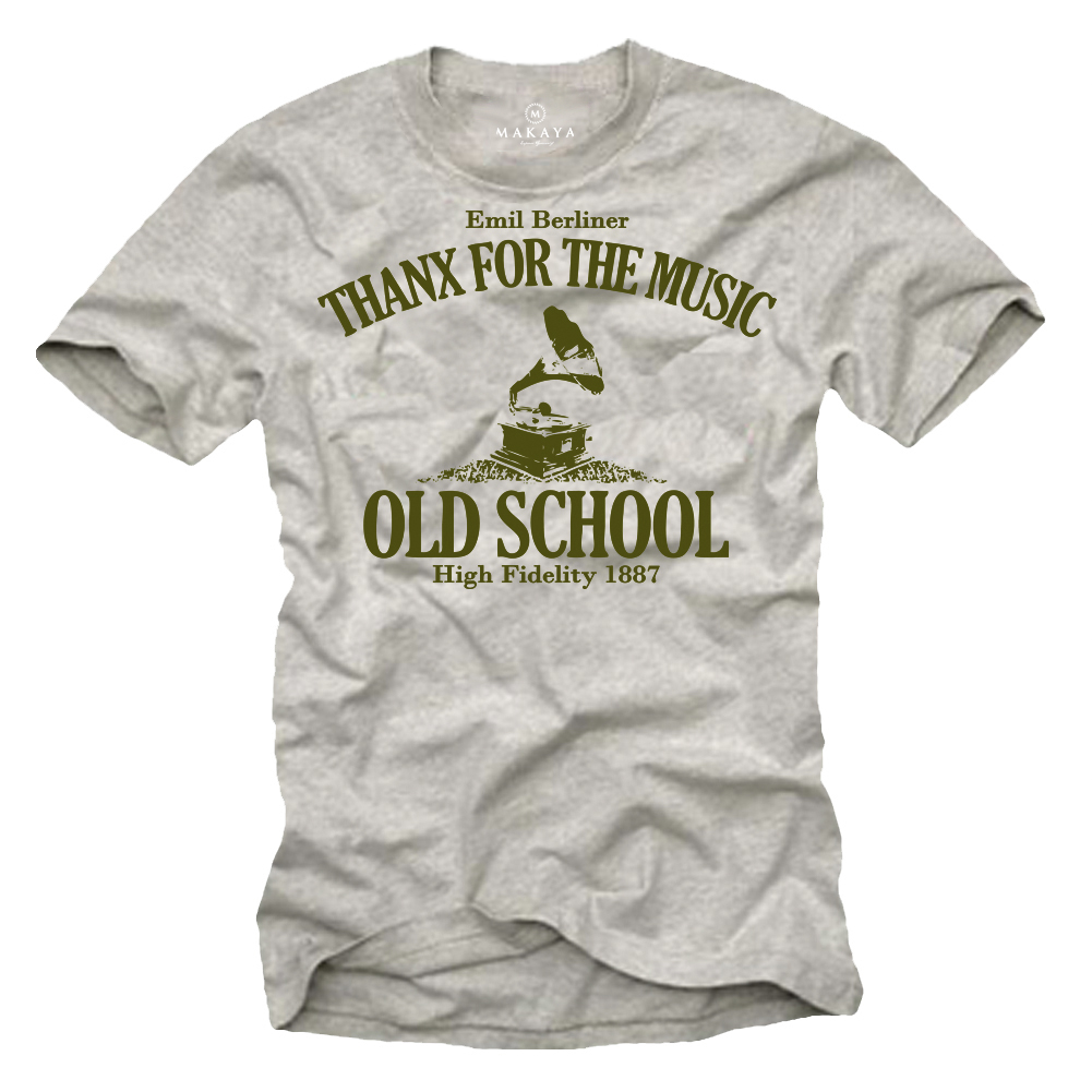 Oldschool music t-shirt for men gramophone