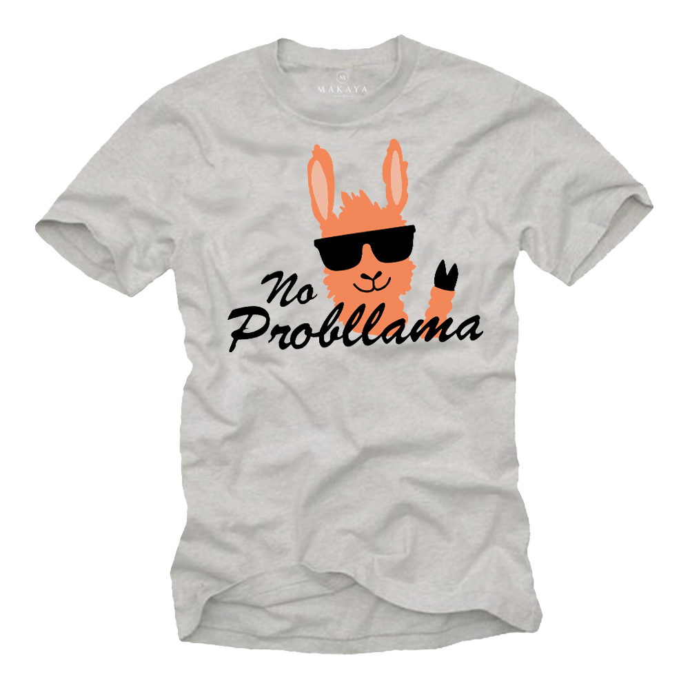 Lama T-Shirt Herren - Spruch No Problama