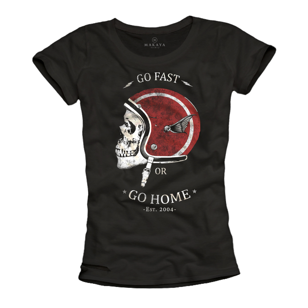 Womens T-Shirt - Go Fast Skull